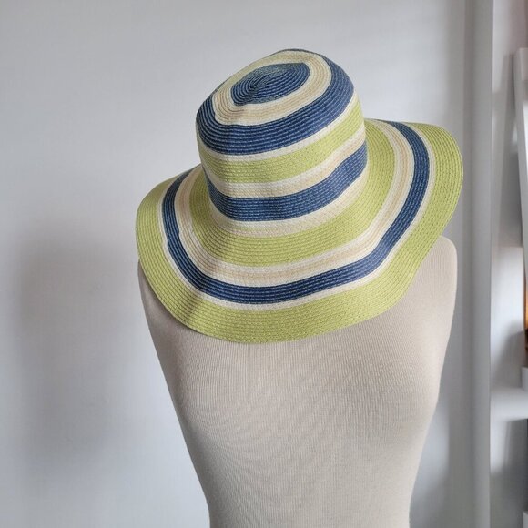 Unbranded Summer /Spring Lime Green Floppy Straw Hat (Size 7 1/8" /Medium) - Picture 8 of 13